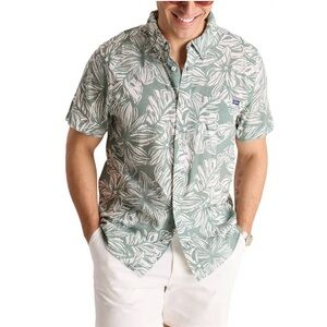 Chubbies Men's The Garden State Resort Weave Green Floral Friday Shirt Sz M NWT